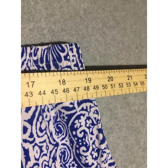 Womens Cato Pants Dressy Formal Career Work Office Patterned Blue White Vintage - Picture 2 of 5